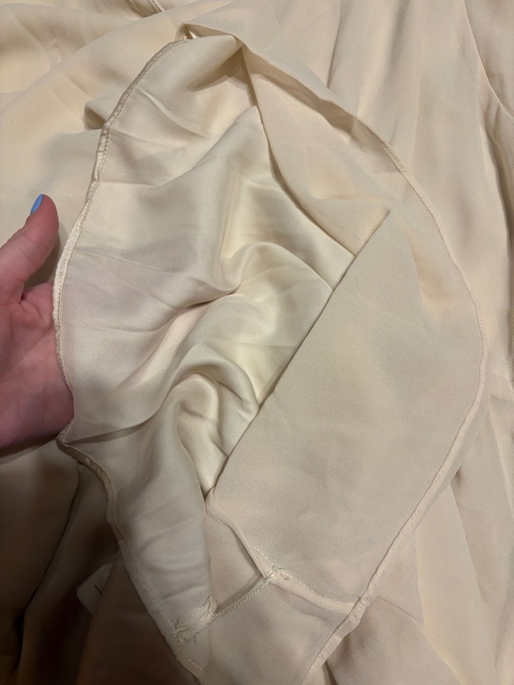 H&M Cream Midi Dress with Flutter Sleeves - Picture 6 of 6